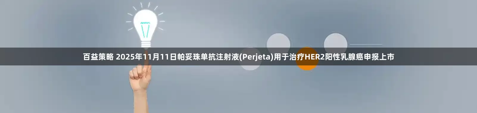 百益策略 2025年11月11日帕妥珠单抗注射液(Perjeta)用于治疗HER2阳性乳腺癌申报上市