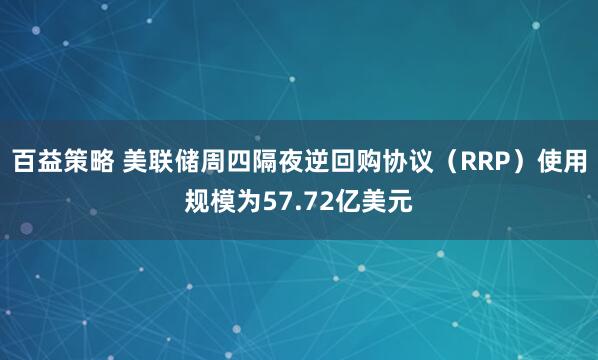 百益策略 美联储周四隔夜逆回购协议（RRP）使用规模为57.72亿美元